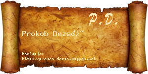 Prokob Dezső névjegykártya